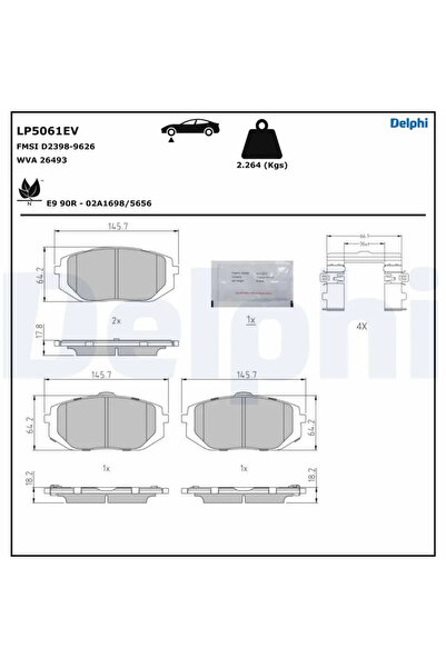 DELPHİ Set Placute Frana Frana Disc Hyundai Ioniq 5/Ioniq 6 Kia EV6