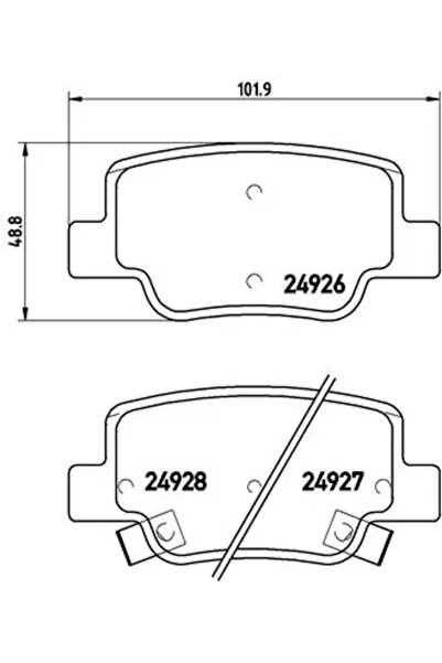 Brembo Комплект спирачни накладки за дискови спирачки Toyota Verso