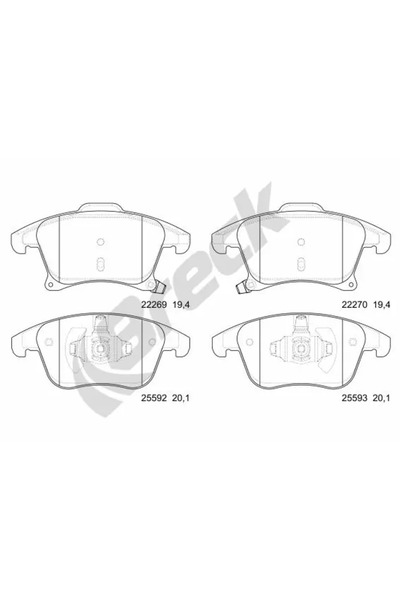 BRECK Set Placute Frana Frana Disc Ford Galaxy 3/Mondeo 5/S-Max