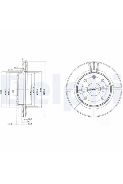 DELPHİ Спирачен диск Chevrolet Evanda/Lacetti/Nubira Daewoo Evanda/Lacetti/Nu...
