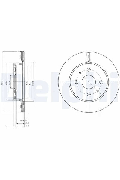 DELPHİ Дискова спирачка Daihatsu Copen/Cuore 7/Sirion Perodua Myvi
