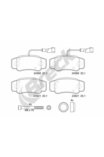 BRECK Комплект спирачни накладки за дискови спирачки Nissan Cabstar Renault T...
