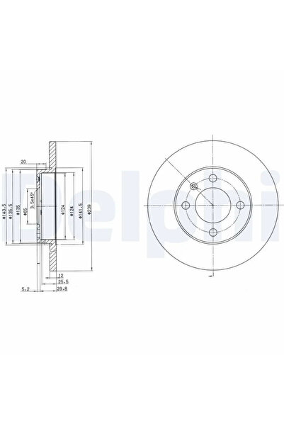 DELPHİ Disc Frana Audi 80 B1 Limuzina/80 B2 Limuzina/Coupe B2 Vw Golf 1/Golf ...