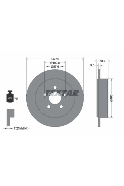 TEXTAR Disc Frana Chrysler Cirrus/Le Baron/Neon Dodge Neon 2/Stratus