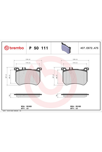Brembo Set Placute Frana Frana Disc Brabus 40S Mercedes-Benz S-Class/Sl
