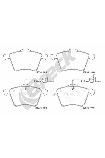 BRECK Set Placute Frana Frana Disc Vw Transporter T4 Bus/Transporter T4 Caros...