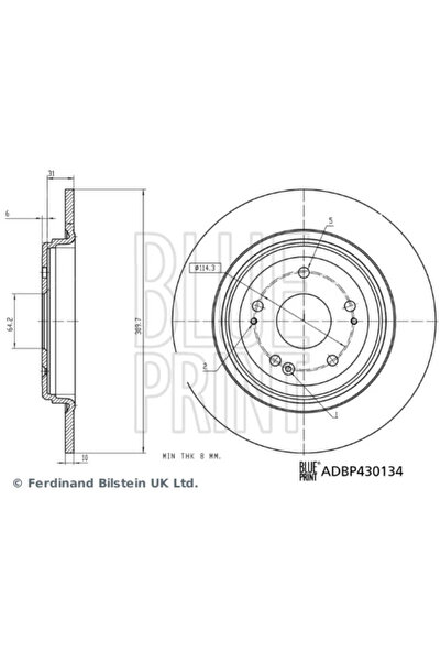 BLUE PRİNT Disc Frana Puntea Spate Honda Cr-5 5