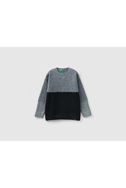 United Colors of Benetton Solid Half-Ribbed Sweater