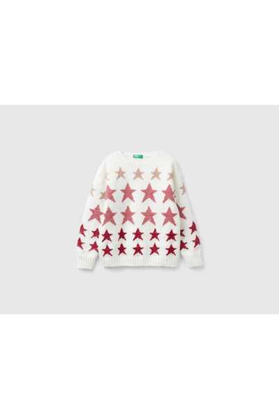 United Colors of Benetton Star Print Long-Sleeve Sweater