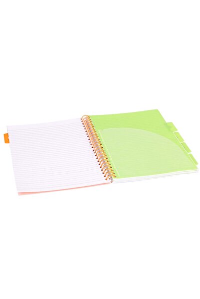 Strigo Caiet spirala si separatoare Project Book NEON A4, dictando, 200 pg, coperti carton PADS081