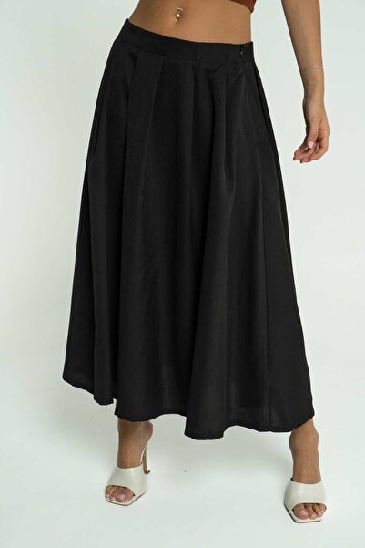 mica Soft Plain Midi Skirt