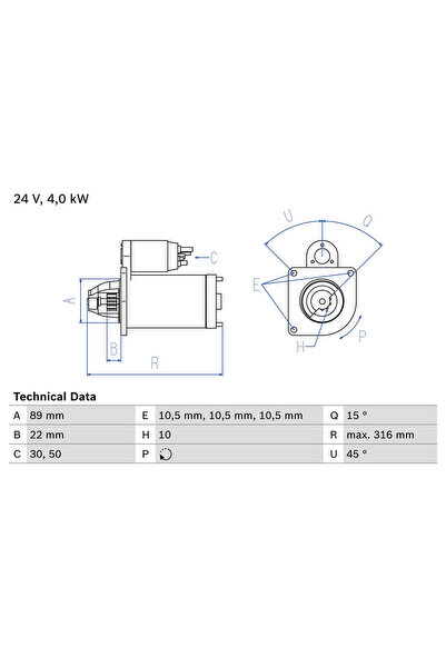 Bosch Стартер Renault Trucks Midliner/Midlum/Premium