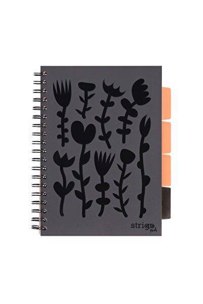Strigo Spiral notebook and dividers Project Book FLORAL B5, mathematics, 200 pg, cardboard covers PADS045