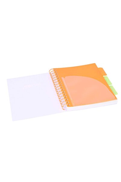 Strigo Project Book NEON A5 spiral notebook with dividers, dictation, 200 pg, cardboard covers PADS087