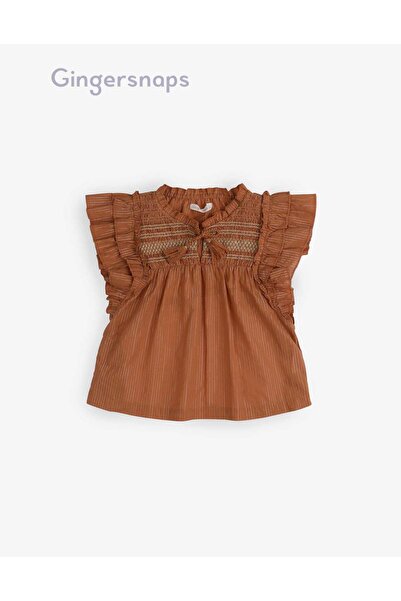Gingersnaps بلوزة مخططة بنقشة الفراشات للبنات
