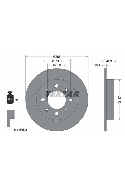 TEXTAR Disc Frana Horki (Dyk) 300E Limuzina Kia Cerato 1