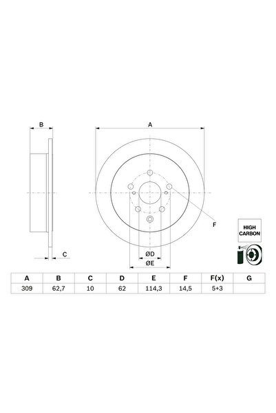 Bosch Disc Frana Lexus Rx Toyota Sienna