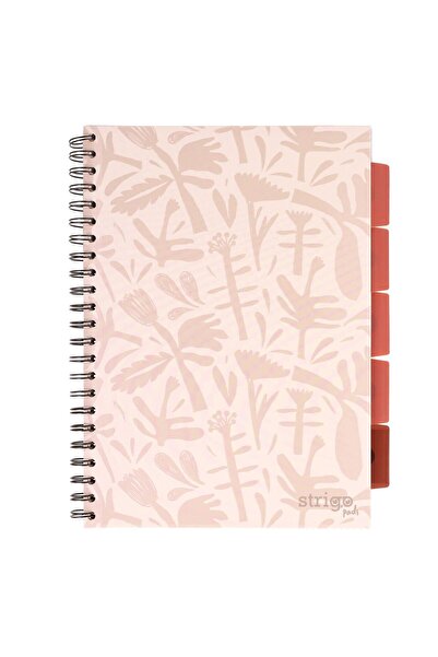 Strigo Spiral notebook and dividers Project Book FLORAL A4, mathematics, 200 pg, cardboard covers PADS044