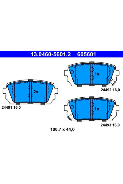 Ate Комплект накладки дискови спирачки Kia Carens 3 Microbus