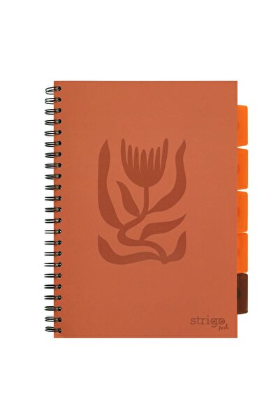 Strigo Spiral notebook and dividers Project Book FLORAL A4, mathematics, 200 pg, cardboard covers PADS043