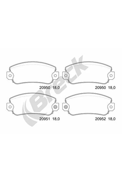 BRECK Set Placute Frana Frana Disc Alfa Romeo 155 Fiat 131/Panda/Regata