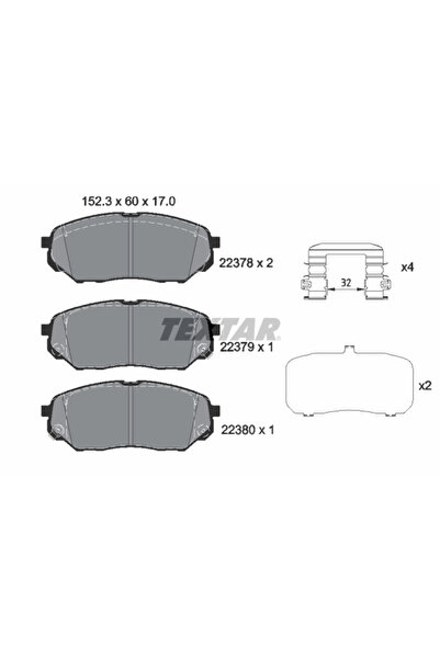 TEXTAR Комплект накладки за дискови спирачки Hyundai Santa Fe 4 Kia ​​Sorento...