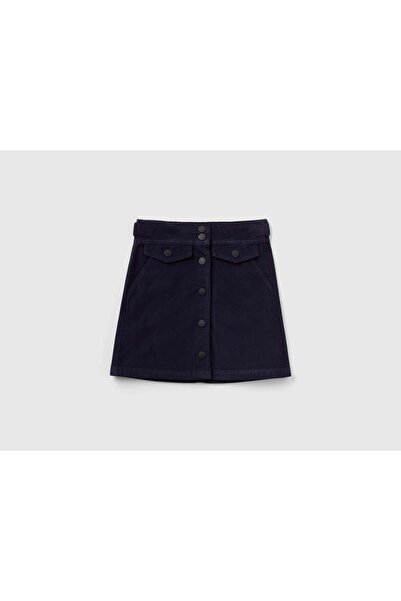 United Colors of Benetton Girls Velvet Button-Front Skirt