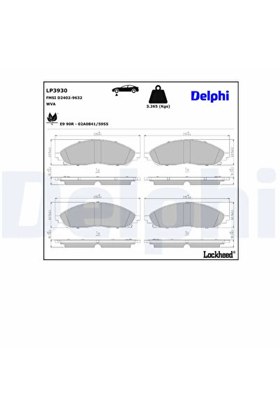 DELPHİ Brake pad set disc brake JEEP GRAND CHEROKEE L V 2021-2025 LP3930