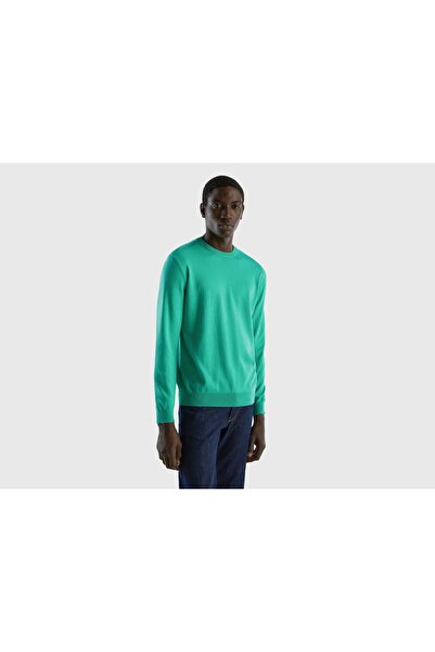 United Colors of Benetton سترة رجالية من القطن برقبة دائرية