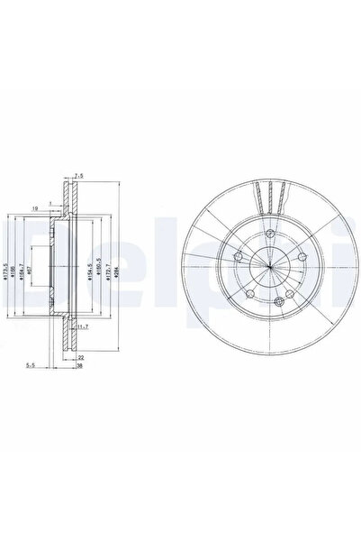 DELPHİ Brake disc MERCEDES-BENZ C-CLASS 1993-2000 BG2768