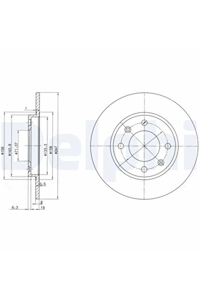 DELPHİ Brake disc PEUGEOT 306 closed/combi 1998-2000 BG2800