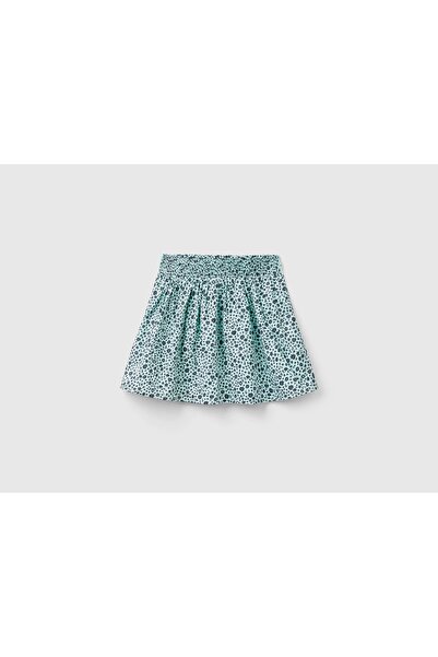 United Colors of Benetton Printed Girls' Skirt with Elastic Tie-Waist