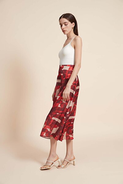 Yola Colorful Midi Skirt with a Flared Cut