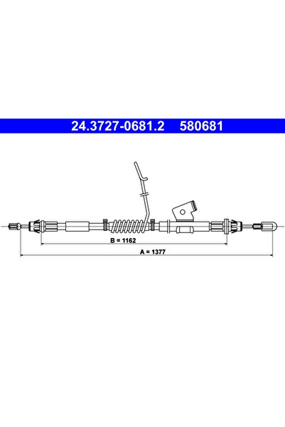 Ate Parking Brake Cable Ford Transit Custom V362 Body