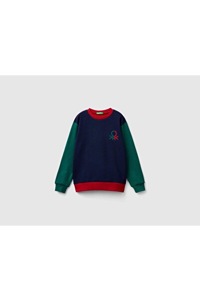 United Colors of Benetton سترة للأولاد بأكمام طويلة ورقبة دائرية