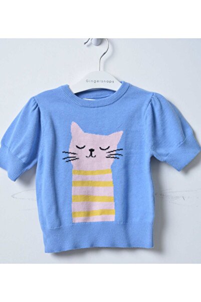 Gingersnaps Girls' Cat Print Wool Top
