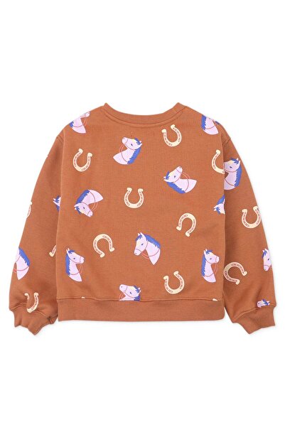 Gingersnaps Girls Horse Print Long-Sleeve Sweater