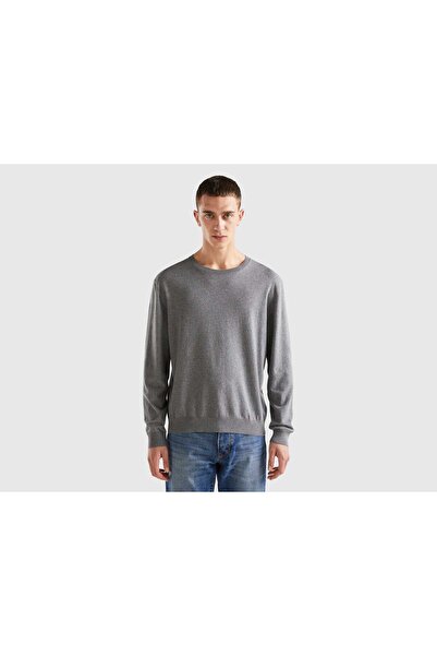 United Colors of Benetton Mens Cotton Blend Crew-Neck Sweater