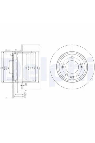 DELPHİ Brake disc HYUNDAI i30 station wagon 2007-2012 BG4082C