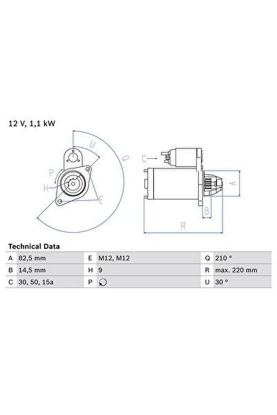 Bosch Starter Audi 100 C4/80 B3 Limuzina/80 B4 Vw Passat B5