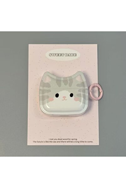 Miniso غطاء واقٍ بتصميم قطة رمادية لطيفة من AirPods Pro 2، مناسب لسماعات AirP...