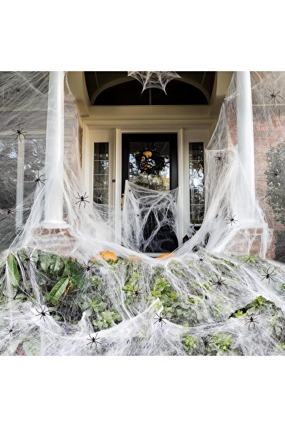 Choice زينة الهالوين من شبكات العنكبوت 60 جرامًا و200 قدم مربع مع عناكب مزيفة، وشبكات عنكبوت فائقة التمدد للهالوين