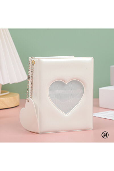 Choice حامل بطاقات الصور الأبيض قطعة واحدة مقاس 3 بوصات على شكل قلب حب ألبوم ...