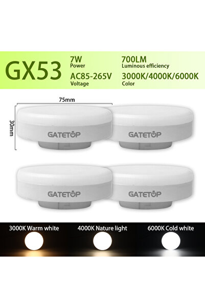 Choice 4 قطع من مصابيح LED ذات اللون الأبيض البارد 6000 كلفن 7 وات، 4 قطع من ...