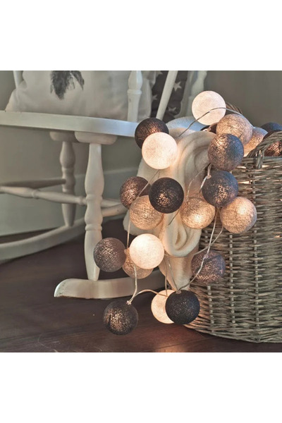 Choice سلسلة أضواء بطول 1.5 متر، 10 مصابيح LED، طراز J-Gray، 20 مصباح LED من ...