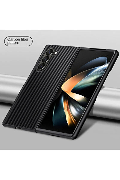 Choice جراب هاتف من ألياف الكربون وجلد البولي يوريثان لهاتف Galaxy Z Fold4 من سامسونج جالاكسي زد فولد 7 6 5 4 3 F