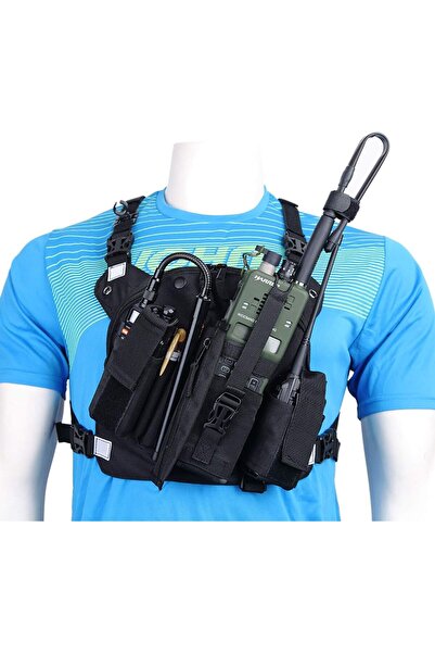 BAOFENG حزام كتف راديو مزدوج، حامل صدر، سترة واقية لجهاز إنقاذ لاسلكي ثنائي ا...
