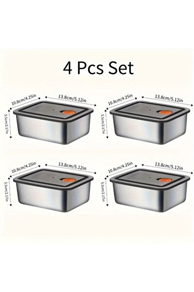 Choice 4pcs 4pc Stainless Steel Food Storage Containers Set - Thickened Leakproof, BPA-Free Stackable for F