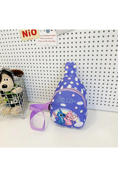 Miniso حقيبة صدر بحزام كتف بتصميم كرتوني مزين بغرزة صغيرة وملاك 04 وحقيبة تخز...