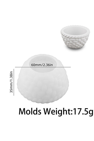 Choice bowl Woven Basket Flowerpot Silicone Mold DIY Handmade Candle Cup Plas...